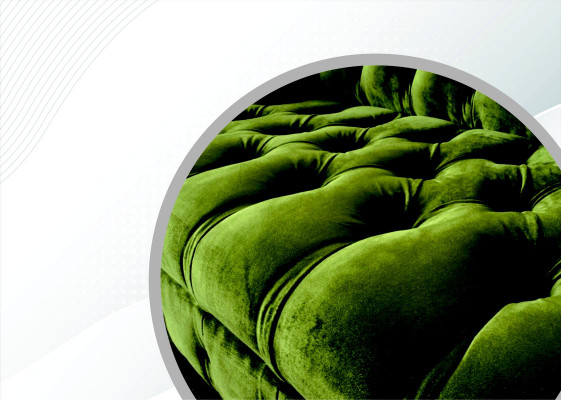 Chesterfield vert Trois places Salon Design Canapés Revêtement de canapé Textile neuf