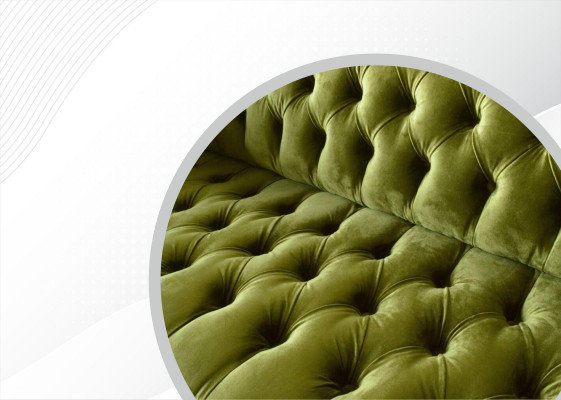 Chesterfield vert Trois places Salon Design Canapés Revêtement de canapé Textile neuf