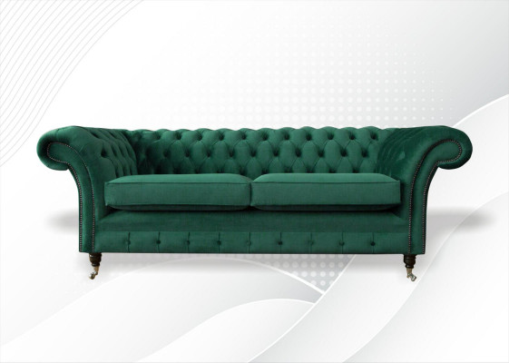 Chesterfield 3 places Salon vert Canapés design modernes Canapé Textile d'origine