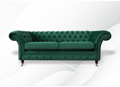 Chesterfield 3 places Salon vert Canapés design modernes Canapé Textile d'origine