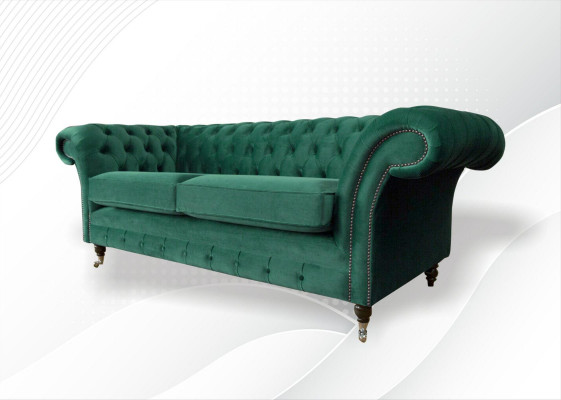 Chesterfield 3 places Salon vert Canapés design modernes Canapé Textile d'origine