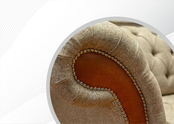 Canapés design Chesterfield 3 places Beige pour salon Canapés Tissu de canapé rembourré