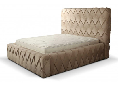 Cadre de lit de luxe 180x200 cm Couleur beige Tête de lit Lits Mobilier de chambre