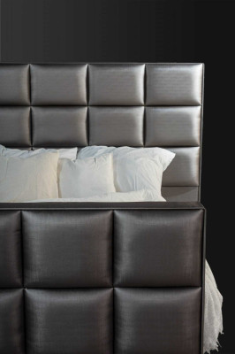 Chambre Lits Lits en imitation cuir lit de luxe sommier tapissier 180 x 200 cm