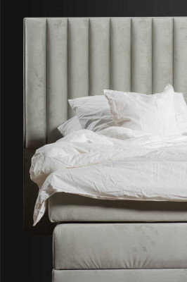 Chambre à coucher Ensemble Lit Table de chevet 3 pièces Design Moderne Lits de luxe Gris