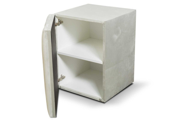 Chambre à coucher Ensemble Lit Table de chevet 3 pièces Design Moderne Lits de luxe Gris
