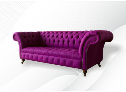 Chesterfield 3 Places Canapé en Tissu Violet Design Canapés Rembourrage Canapés nouveau Canapé Créatif