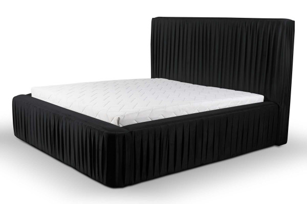 Conception de lit Lits d'hôtel doubles de luxe Chambre de sommeil de luxe Noir Moderne
