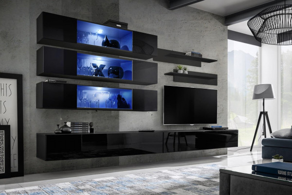 Unité murale Armoire TV Mobilier de salon Buffet Étagères murales Armoire TV nouveauté
