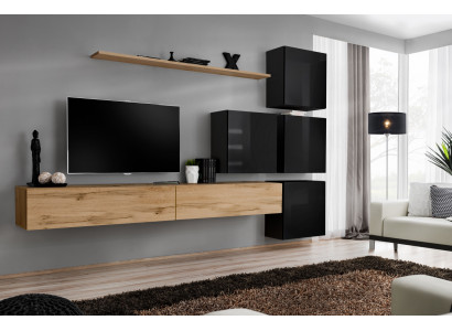 Meuble mural en bois, meuble TV bas, étagère murale, ensemble de luxe complet