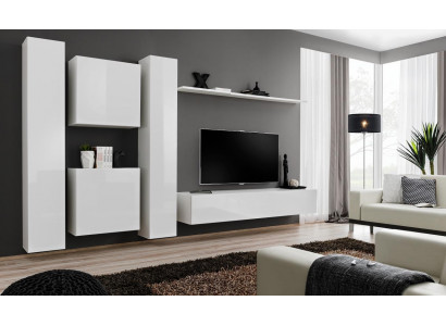 Suite Ensemble mural armoire murale designer style moderne bahut meuble TV neuf