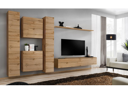Placard mural Salle de séjour Designer Unité murale Étagère murale Armoire murale en bois