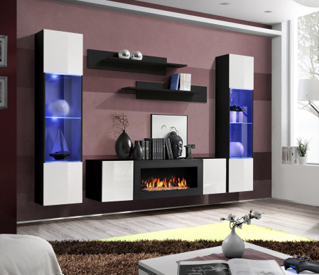 Unité murale de luxe Salon Moderne Design Suspendu Vitrine Buffet Aménagements
