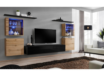 Groupe mural de luxe complet pour le salon, design moderne, meuble d'appoint.