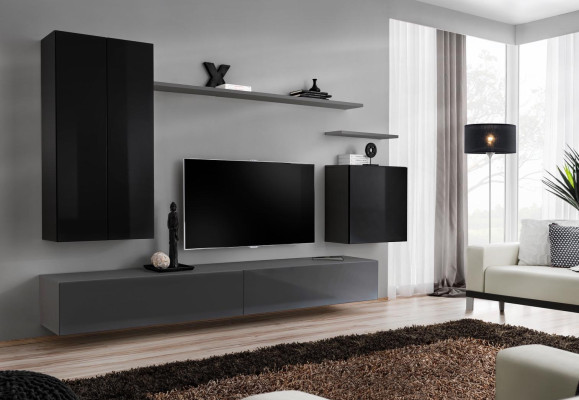 Unité murale Buffet étagère murale TV Armoire Étagère Armoire murale Salon Mobilier