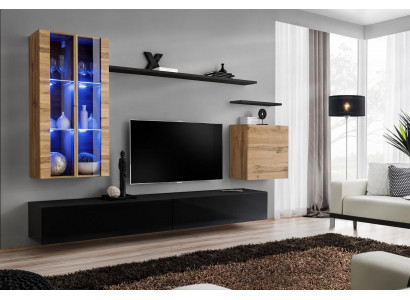 Meuble bas de télévision noir en bois, buffet bas, bahut, meuble mural en bois, nouveau.