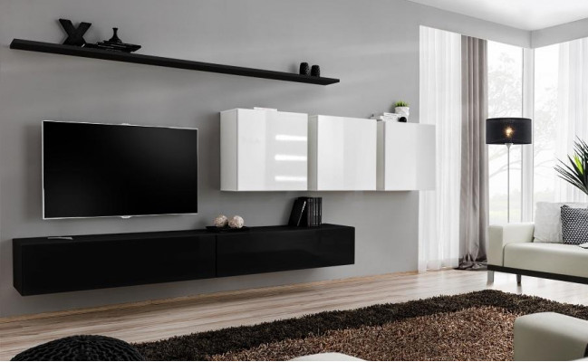 Designer Moderne Wandeinheit Wohnzimmermöbel Schwarzes Holzmöbel Sideboard