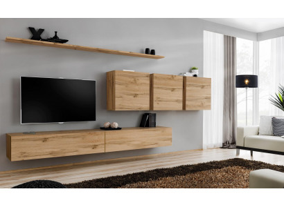 Unité murale Salon Armoire murale Armoire Buffet Meubles en bois de designer Marron