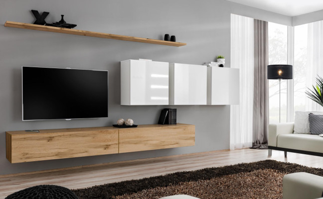Ensemble complet de meuble mural, meuble TV moderne, bahut, mobilier, étagère murale design.