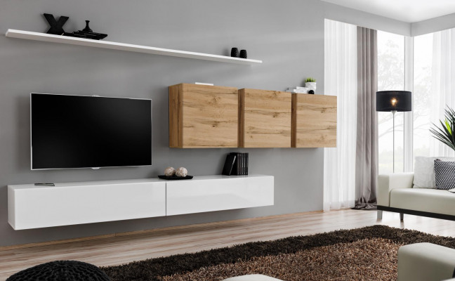 Mobilier de salon Unité murale moderne Armoire murale Buffet Bas de télévision Designer