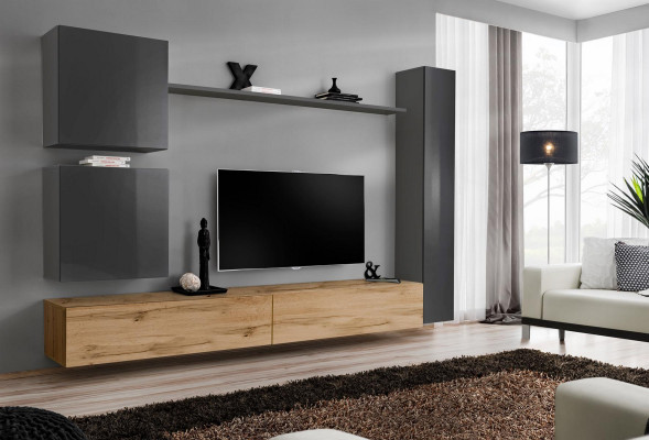 Armoire murale ensemble complet de 6 pièces de meubles modernes buffet bas de télévision