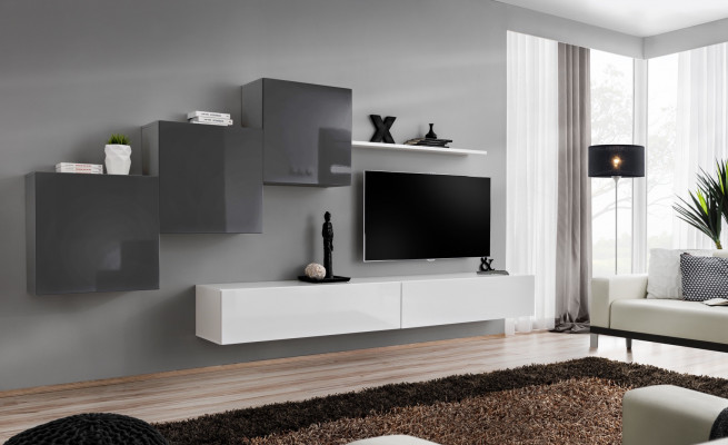 Salle de séjour de luxe Unité murale Stand TV Ameublement Étagère murale moderne Design