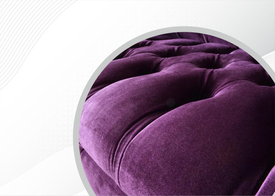 Chesterfield 3 places Canapé en tissu violet Conception Canapés Rembourrage Canapé Canapés neufs Textile