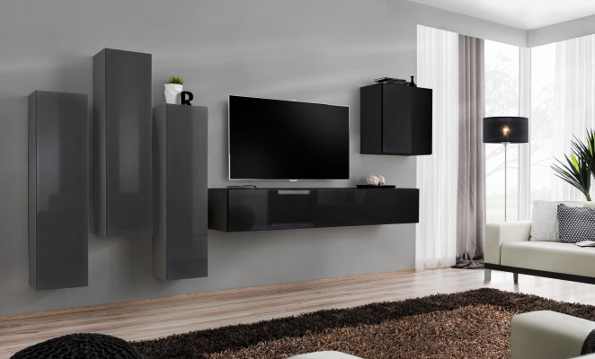 Conception Unité murale TV Stand 3x Armoire murale Buffet Armoire Mobilier de luxe