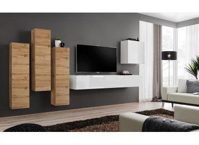 Salle de séjour Unité murale Armoire murale Buffet Mobilier Meuble TV Moderne