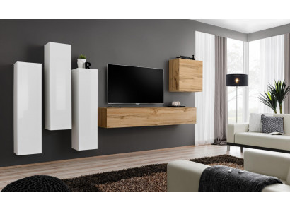 Meuble TV moderne en bois pour salon, meuble brun pour mur, nouvelle unité murale