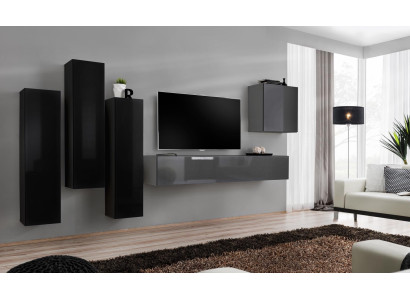 Support de télévision gris Buffet de luxe Ensemble mural Salon Meubles Modernes Complet