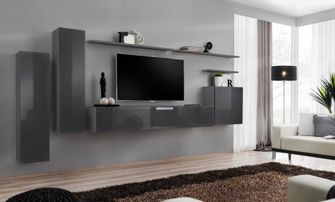 Ensemble mural Set Complet de Luxe Ameublement Salon Design Meuble TV bas