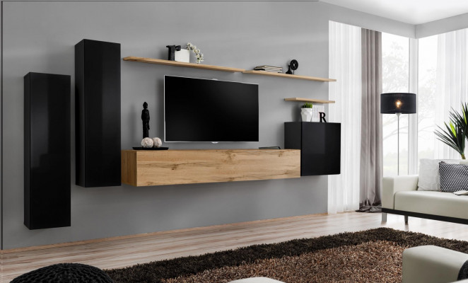 Complète ensemble mural de 7 pièces unité murale Salon Mobilier de luxe Meubles modernes