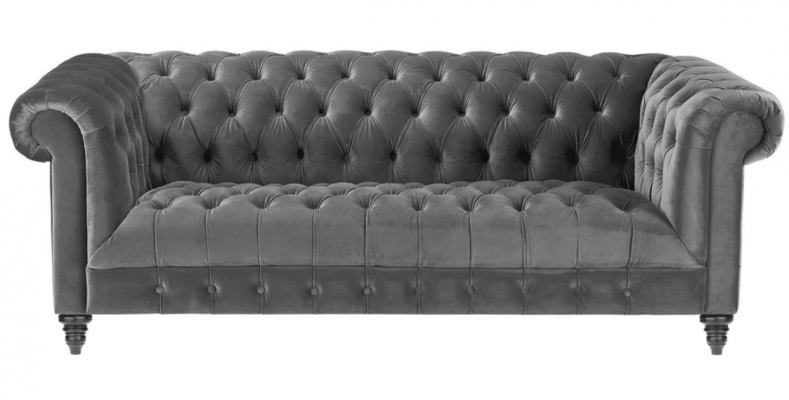 Gris Trois Places Tissu Chesterfield Design Canapés Rembourrage Canapés nouvel Créatif
