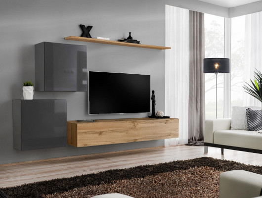 Ensemble de meubles de salon Unité murale TV Meuble bas Buffet Étagère Bois Armoire murale de luxe