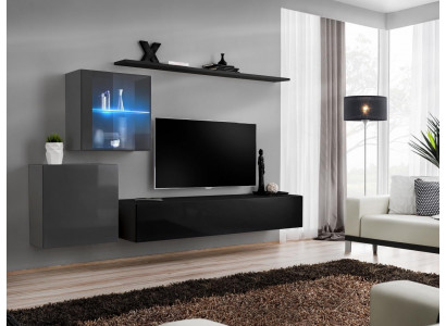 Unité murale 2x armoire murale Mobilier étagère murale glossy designer meubles en bois