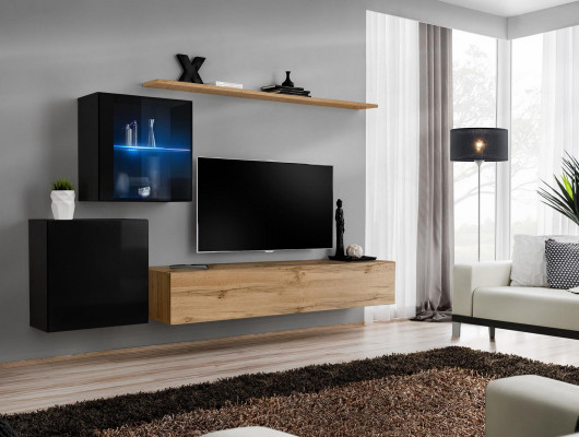Armoire murale brillante de luxe Designer Suite de luxe Étagère murale Meuble