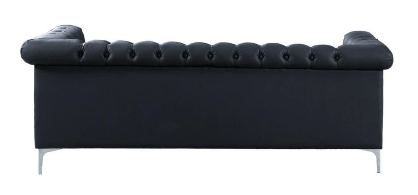 Canapé en cuir moderne Chesterfield trois places noir design meubles designer