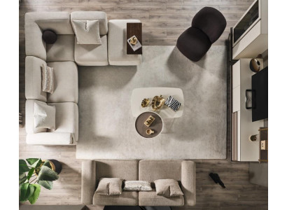 Canapé d'angle beige Luxe Canapé en L Designer Fauteuil Luxueux Meubles rembourrés