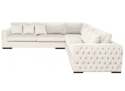 Canapé d'angle crème Ensemble d'angle Rembourrage Tissu en velours Design de meubles Paysage de vie Canapé