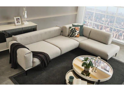 Canapé d'angle blanc en forme de L de designer Canapé rembourré Canapés Mobilier de salon neuf