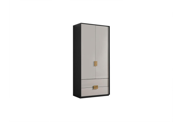 Armoire de chambre noir et blanc moderne Armoire à 6 portes