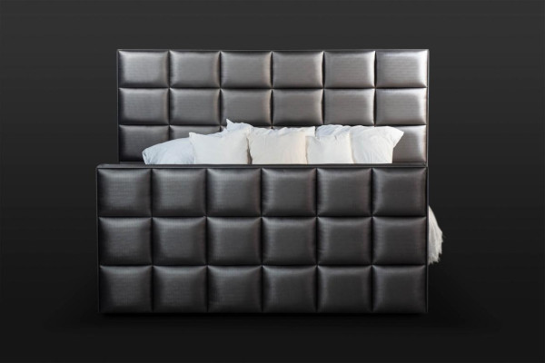 Lit double gris Chambres modernes Lits élégants Lits en cuir neufs