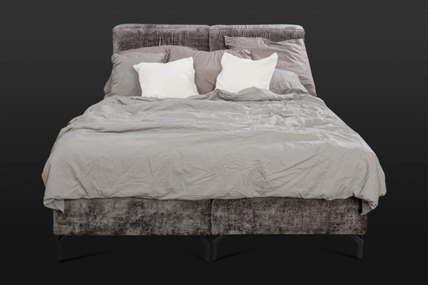 Lit double gris mobilier de chambre moderne designer lits textiles nouveaux