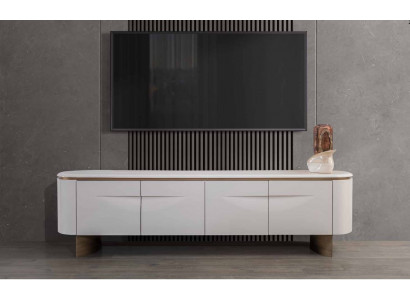 Meuble télé élégant - meuble télé bas - unité murale - buffet - bois blanc - design moderne