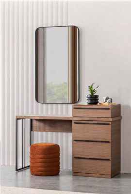 Chambre complète avec lit 2x tables de chevet Armoire Commode Miroir
