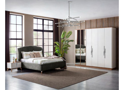 Lit Double Gris Lits Modernes Cadre de Lit de Luxe en Bois Nouveau
