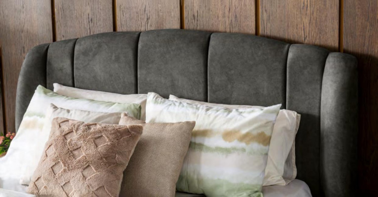 Lit Double Gris Lits Modernes Cadre de Lit de Luxe en Bois Nouveau