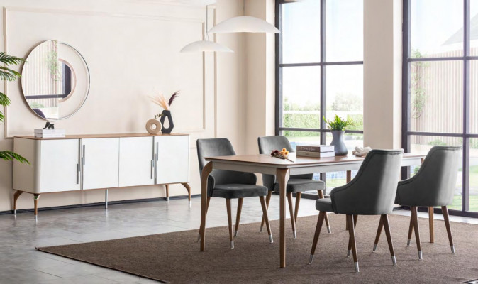 Salle à manger Commode Buffet avec miroir Moderne nouveau Luxueux Commodes en bois Design