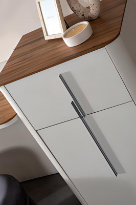 Table de toilette au design moderne en blanc avec miroir Mobilier de chambre de luxe 2 pièces neuf